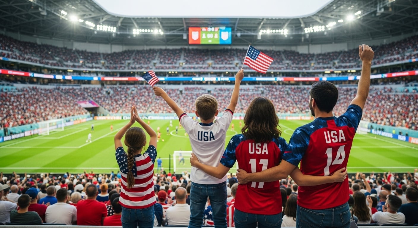 USA Soccer fan celebrating